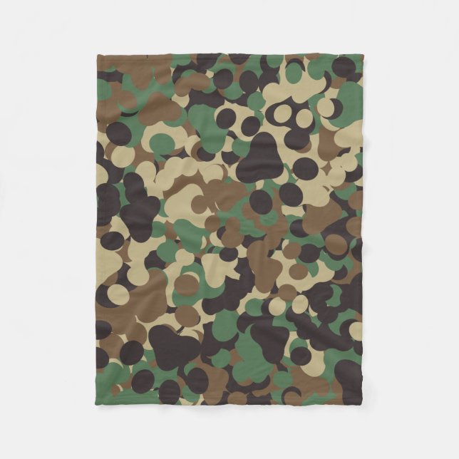 Paw Pad camouflage Fleece Blanket (Front)