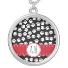 Paw Pattern, Dog Paws, Black and White, Monogram
