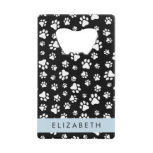 Paw Pattern, Dog Paws, Black and White, Your Name