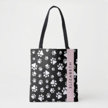 Paw Pattern, Dog Paws, Black and White, Your Name