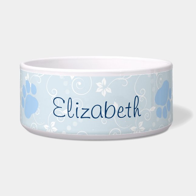 Paw Pattern, Dog Paws, Blue Paws, Your Name (Front)