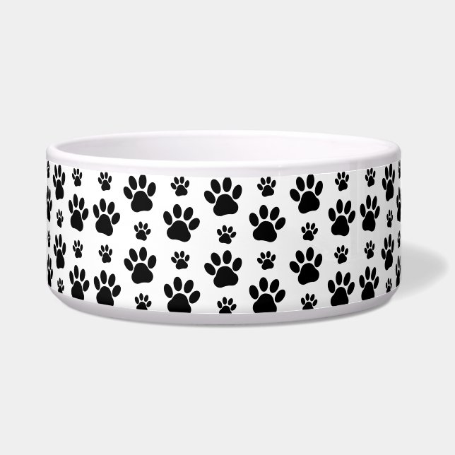 Paw Pattern, Dog Paws, Paw Prints, Black and White (Front)