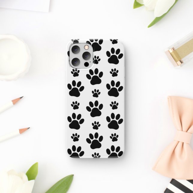 Paw Pattern, Dog Paws, Paw Prints, Black and White (Creator Uploaded)