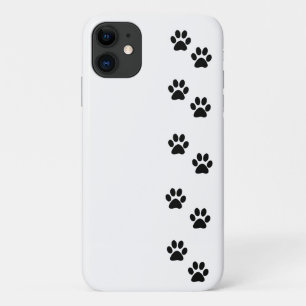 Paw Pattern, Dog Paws, Paw Prints, Black and White iPhone 11 Case