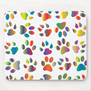 paw pattern mouse pad