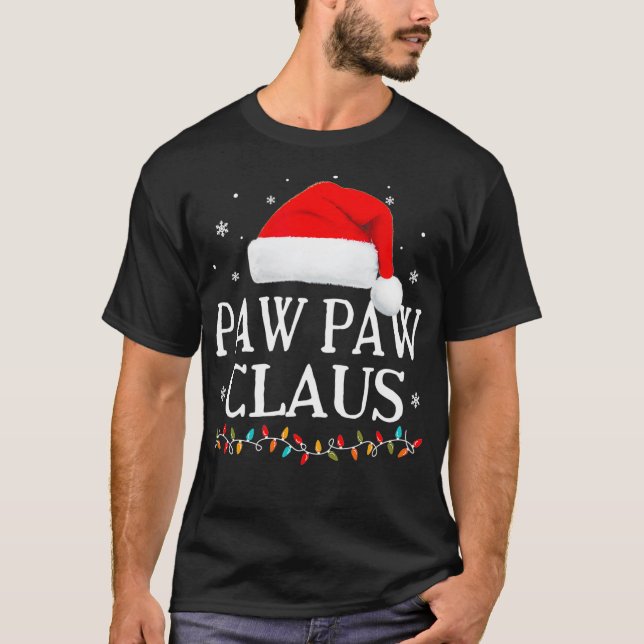 Paw Paw Claus Christmas Family Matching Pajama San T-Shirt (Front)