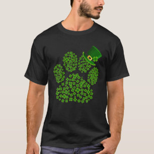 Paw Paw St Patrick, Paw Print Shamrocks T-Shirt