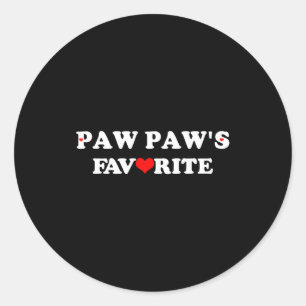 Paw Paws Favorite With Red Heart Classic Round Sticker