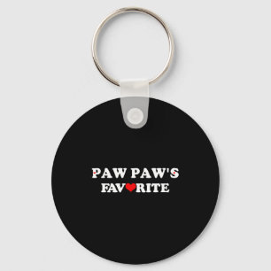 Paw Paws Favorite With Red Heart Key Ring