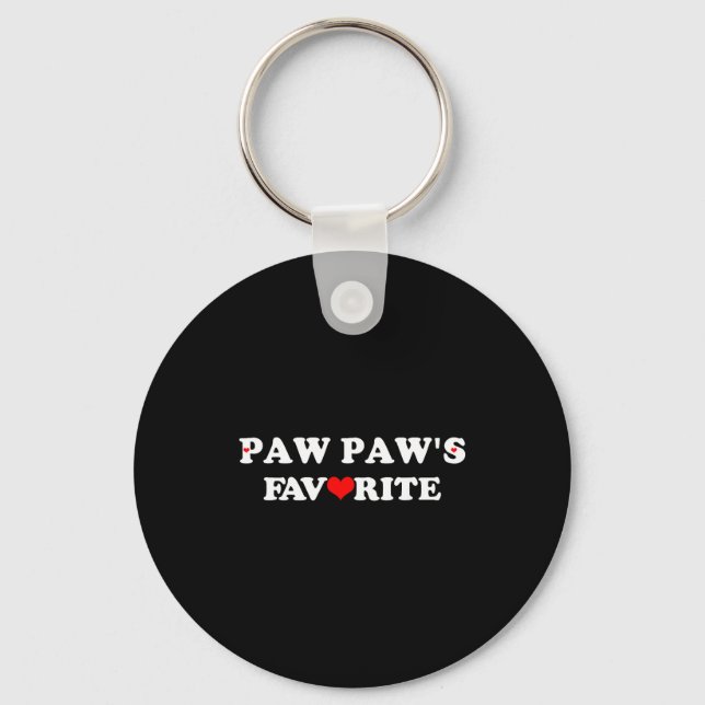 Paw Paws Favorite With Red Heart  Key Ring (Front)