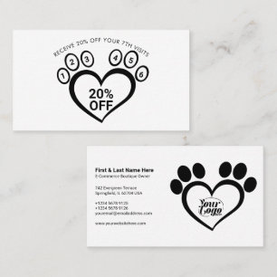 Paw Pet Grooming Vet Loyalty Business Card
