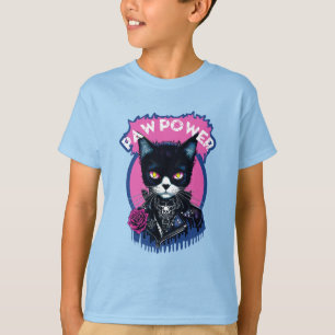 Paw Power Punk Cat T-Shirt