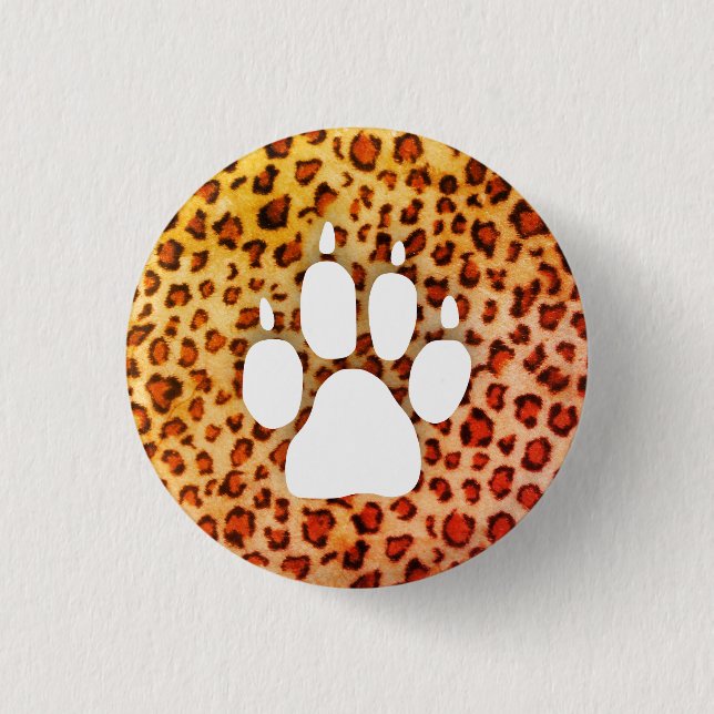 Paw Print 3 Cm Round Badge (Front)