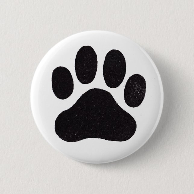 Paw Print 6 Cm Round Badge (Front)
