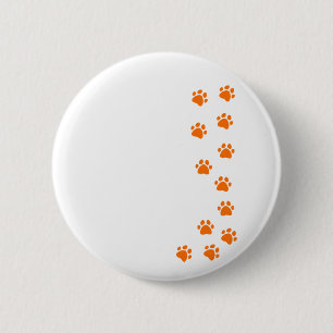 paw print - add your own name or dog breed 6 cm round badge
