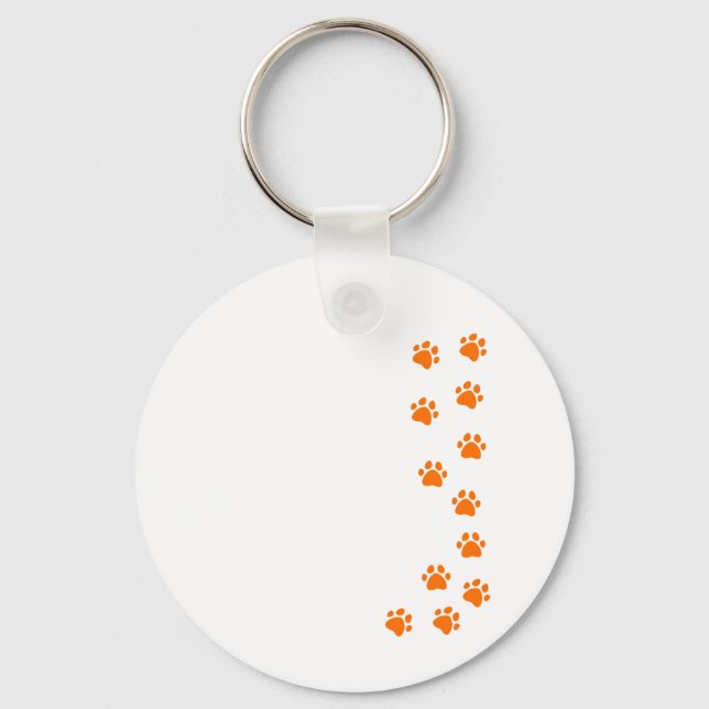 paw print - add your own name or dog breed key ring (Front)