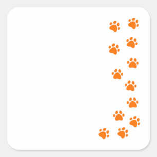 paw print - add your own name or dog breed square sticker