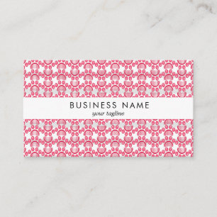 Paw Print and Grooming Comb in Red Colour Business Card