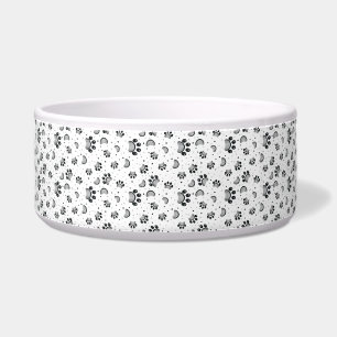 Paw Print and Grooming Comb Pattern in Grey Colour