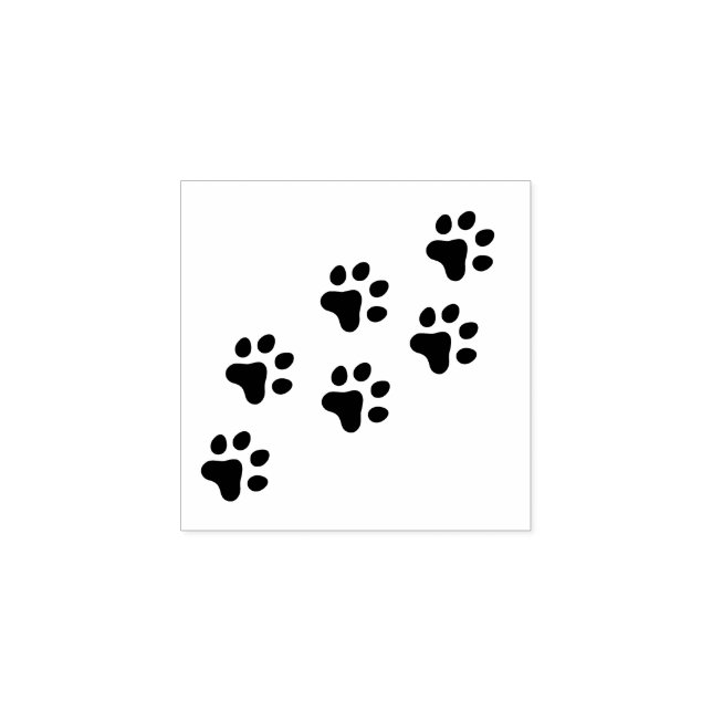 Paw print animal track rubber stamp (Imprint)
