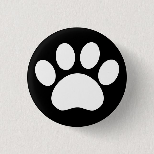 Paw Print: Black Button (Front)
