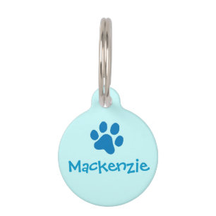Paw Print-Blue Pet Tag