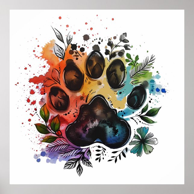 Paw Print Boho Watercolor (Front)