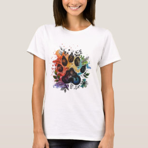 Paw Print Boho Watercolor T-Shirt