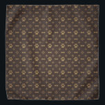 Paw Print & Bone Seamless Pattern Bandana<br><div class="desc">Elegant pattern to show the love of your pets.</div>