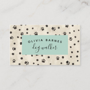 Paw print brushstroke pattern dog business card