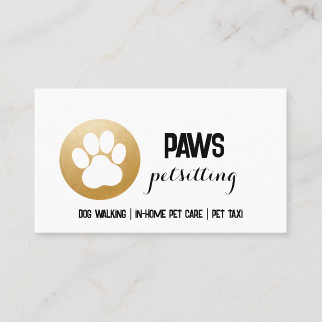 Paw Print  Business Card (Front)
