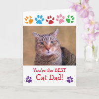 Paw Print Cat Dad Photo Birthday