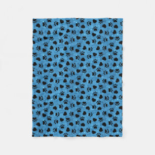Paw Print Cat Lovers Cute Kitten Heart Animal Fleece Blanket