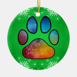 Paw Print Ceramic Ornament