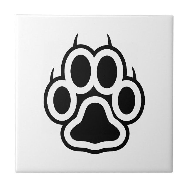 Paw Print Ceramic Tile (Front)