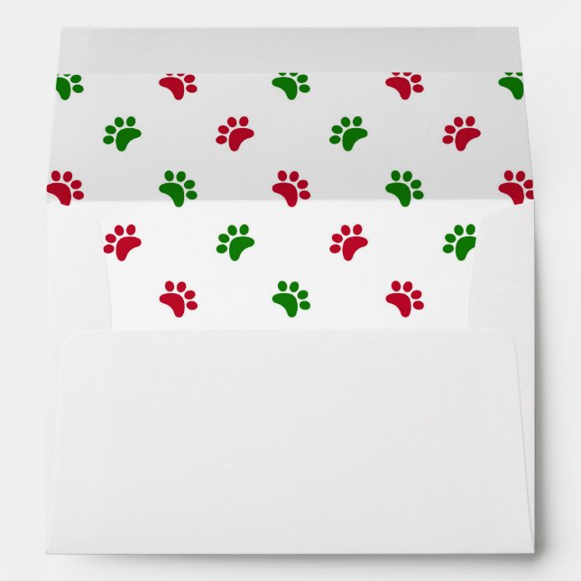 Paw Print Christmas Envelope (Back (Bottom))