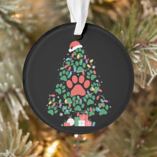 Paw Print Christmas Tree Dog Cat Mum Lover Ornament