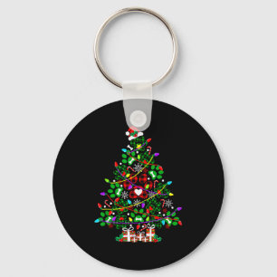 Paw Print Christmas Tree Dog Or Cat For Men Women Key Ring