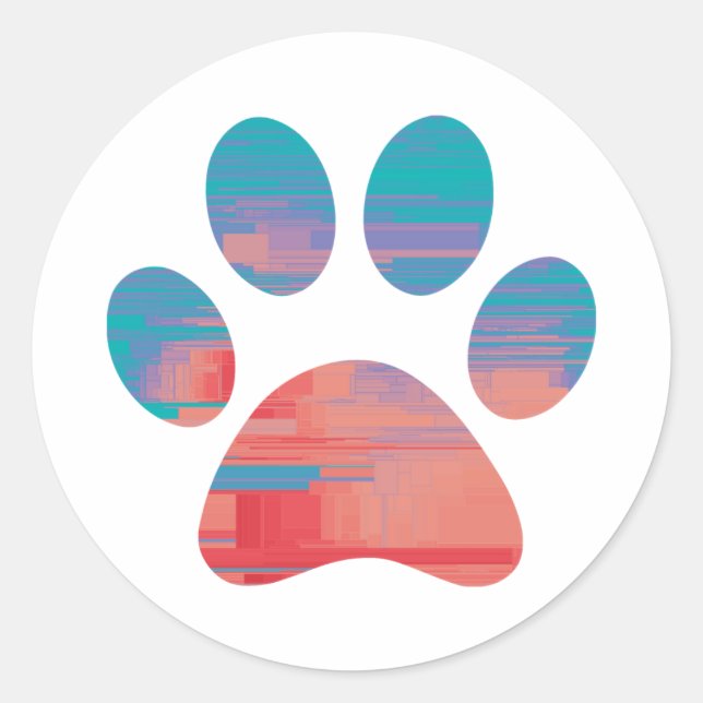 Paw Print             Classic Round Sticker (Front)