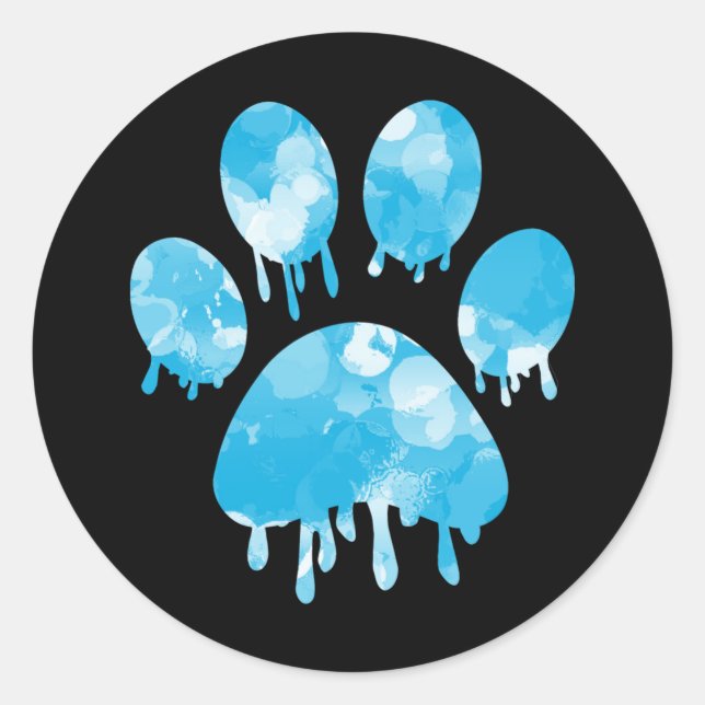 Paw Print           Classic Round Sticker (Front)