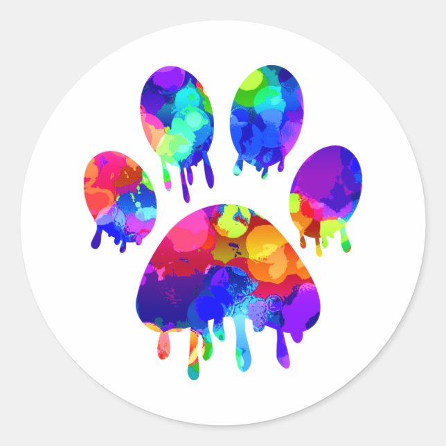 Paw Print     Classic Round Sticker (Front)