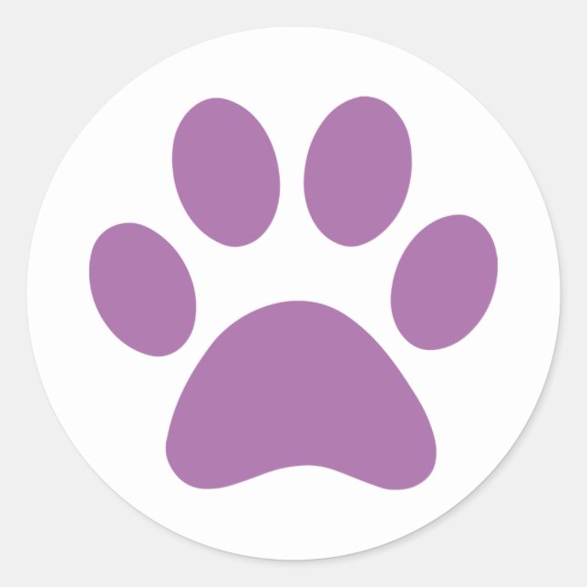 Paw Print    Classic Round Sticker (Front)