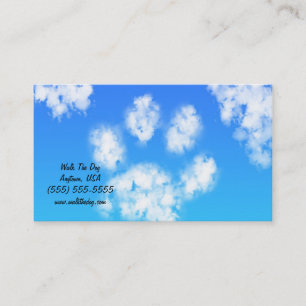 Paw Print Cloud on Blue Sky Pet Sitter Dog Walker Business Card
