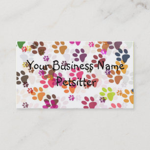 Paw Print Collage, Your Business N... Card