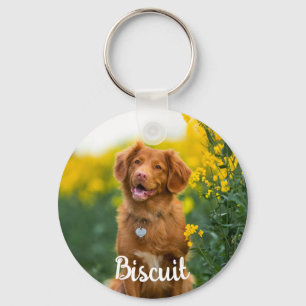 Paw Print Cookies Dark Purple Pattern Monogram Key Ring