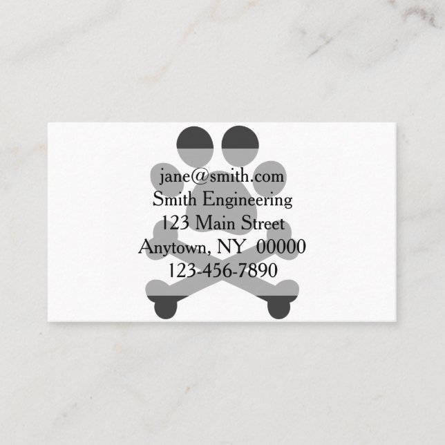 Paw print crossed bones - Choose background colour Business Card (Front)