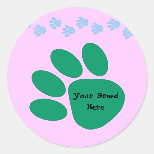 Paw Print Customisable Sticker (Front)
