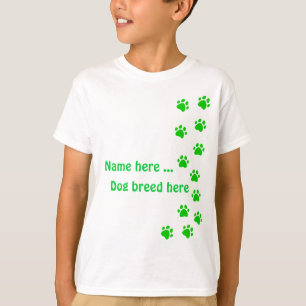 Paw print dark green - add your name or dog breed T-Shirt