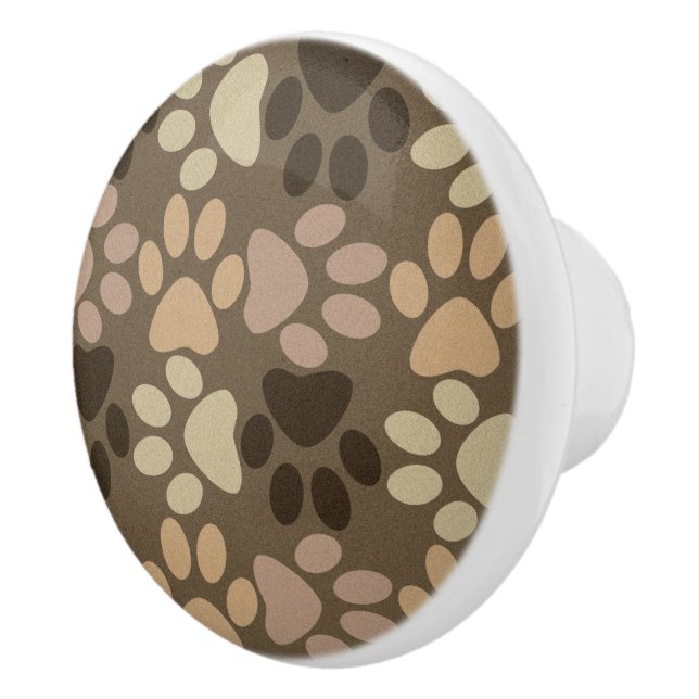 Paw Print Design Ceramic Knob (Right)