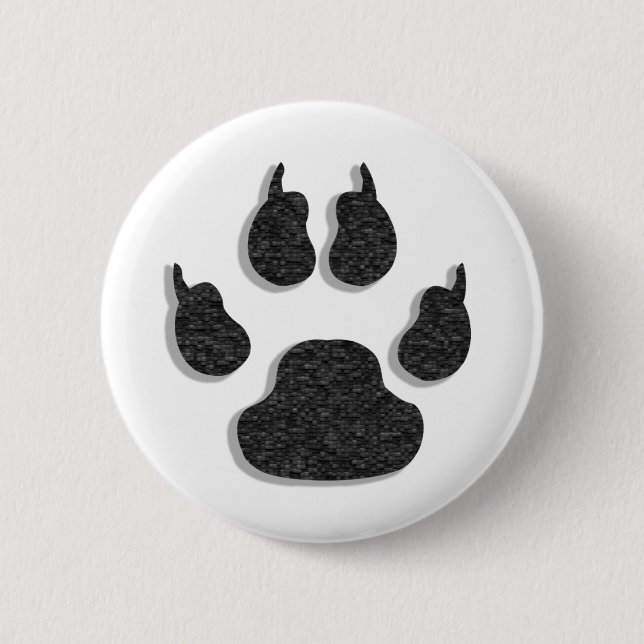 Paw Print Dog Canine Button (Front)